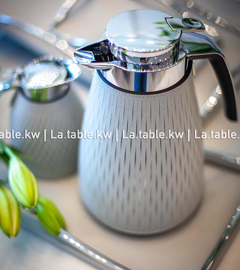 Light Gray Full Leather Carafe / إبريق من الجلد كامل باللون الرمادي الفاتح