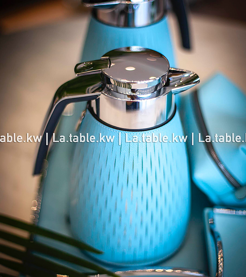 Sky Blue Full Leather Carafes /إبريق من الجلد كامل باللون الأزرق السماوي