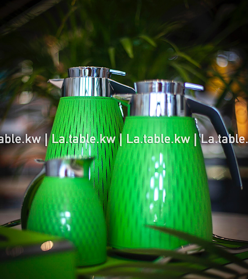 Green Full Leather Carafes / إبريق من الجلد كامل باللون الاخضر