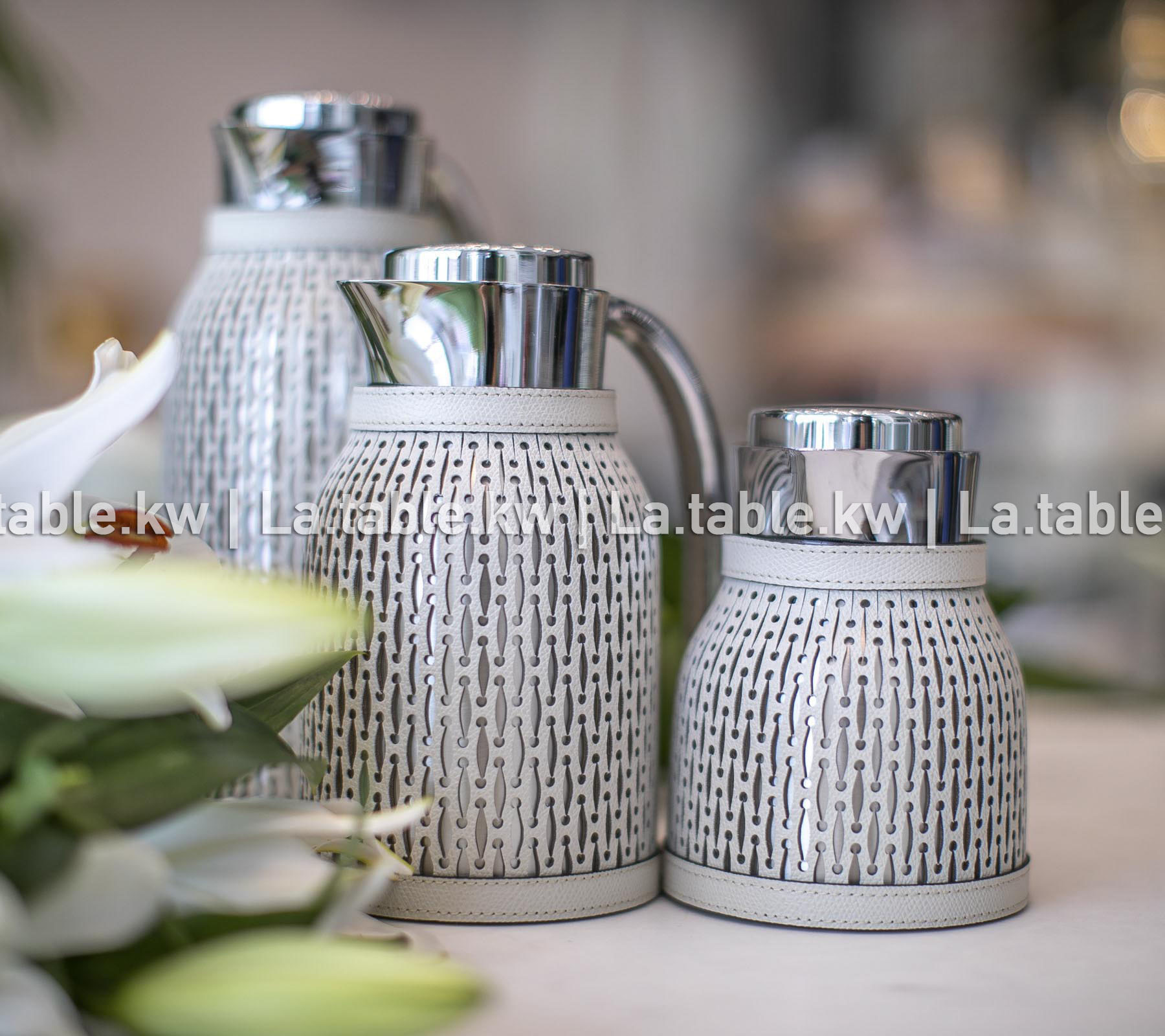 Beige Diana Leather Carafe / ديانا إبريق من الجلد باللون البيج