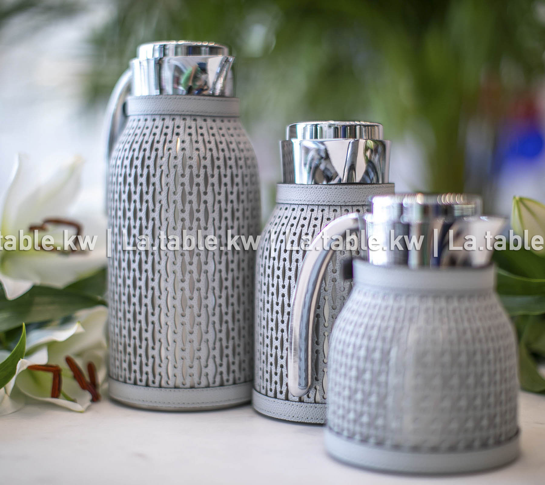 Light Gray Diana Leather Carafe