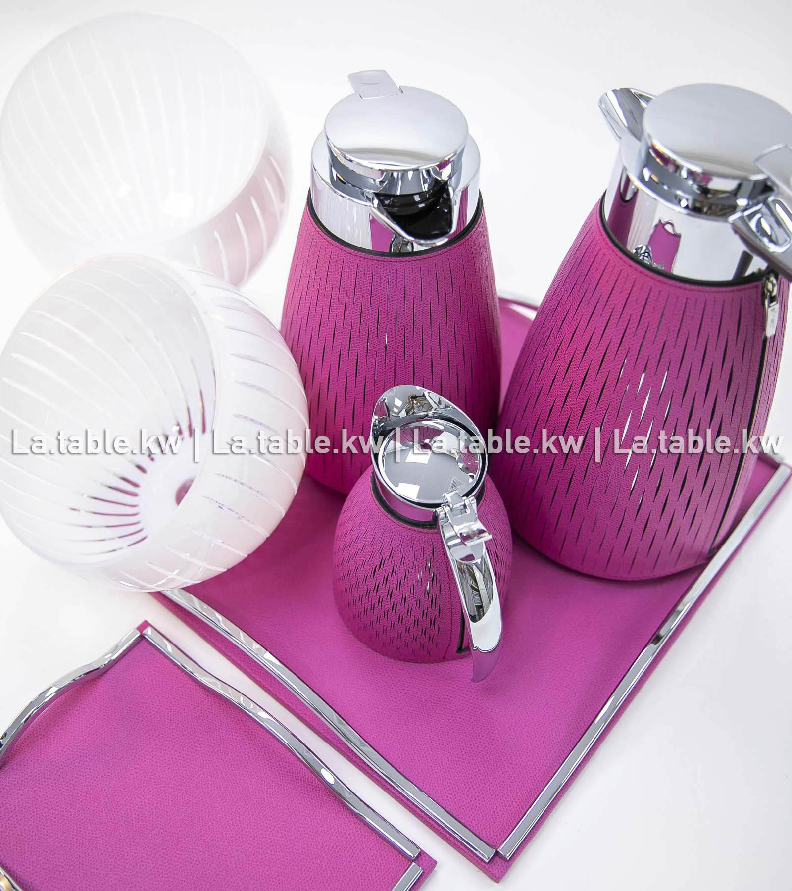 Fuchsia Leather Trays