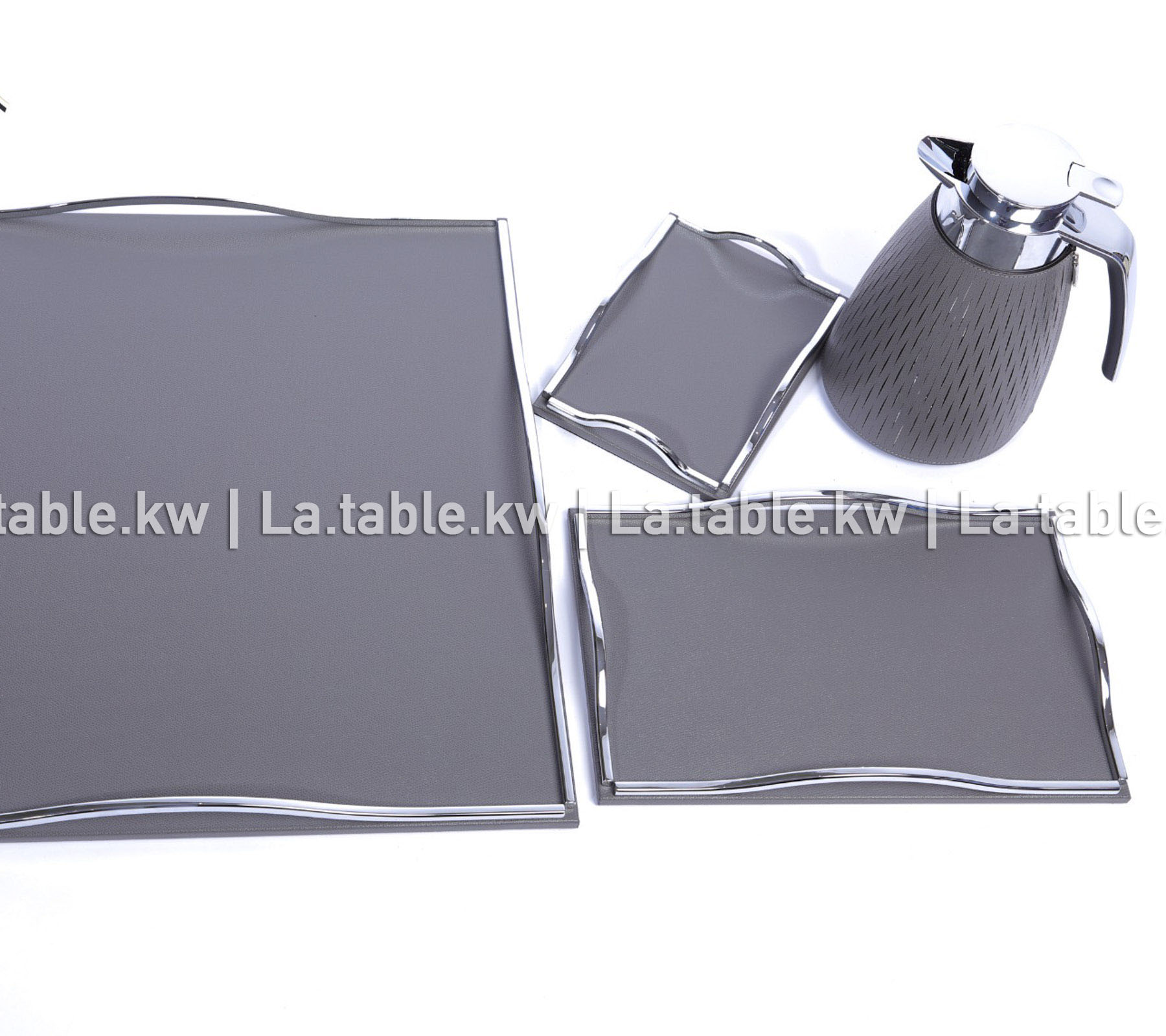 Dark Gray Leather Trays