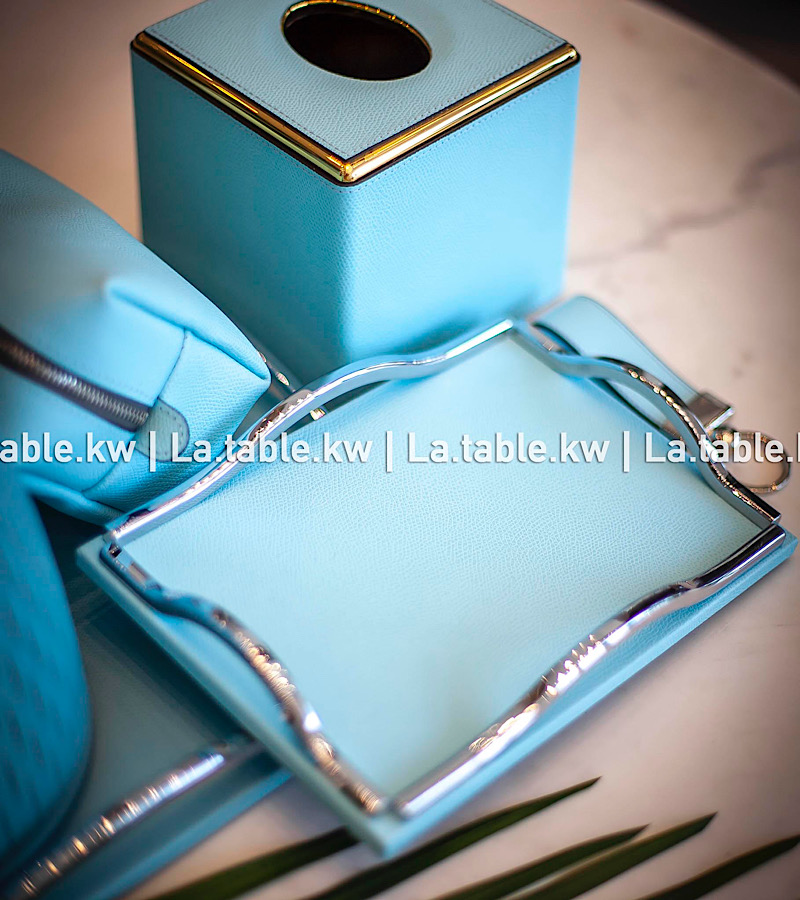 Sky Blue Leather Trays