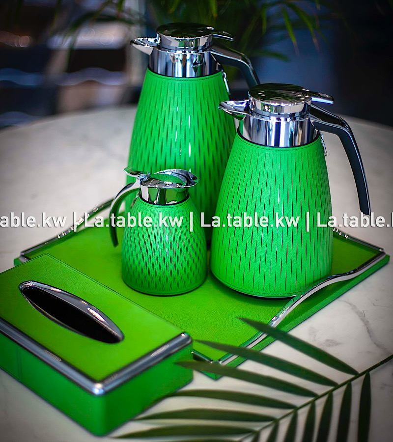 Green Leather Trays / صواني من الجلد باللون الأخضر