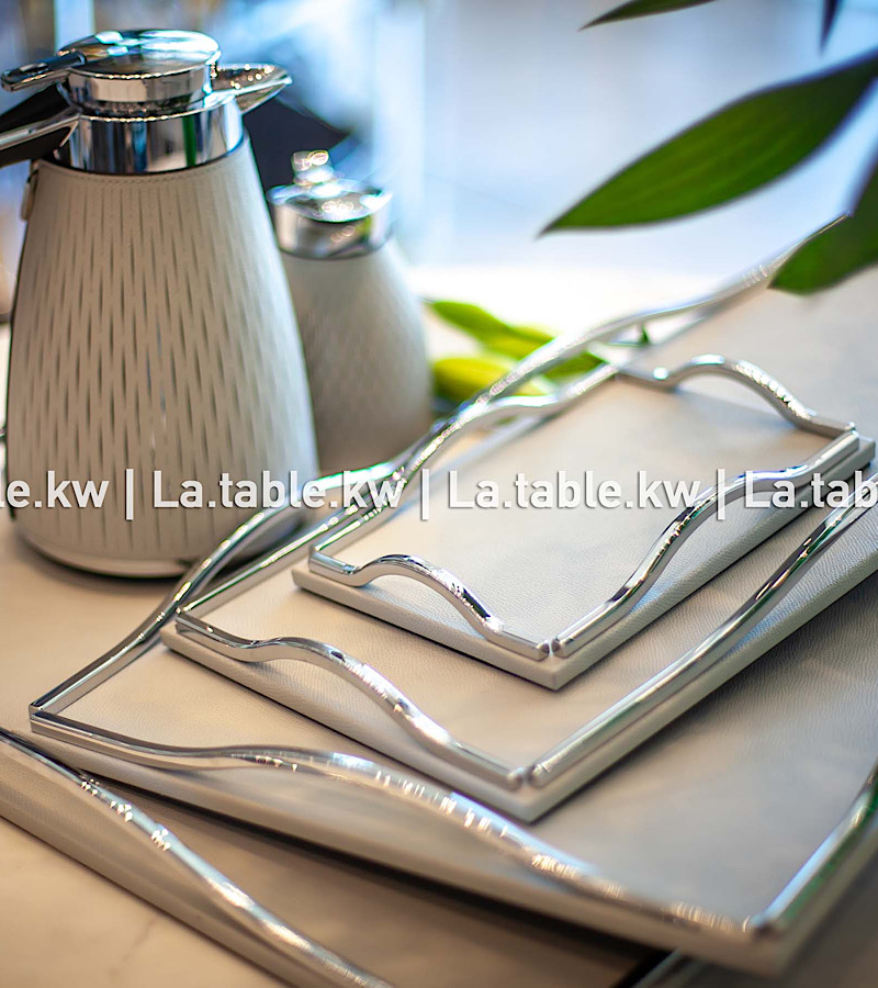 Beige Leather Trays / صواني جلدية - بيج