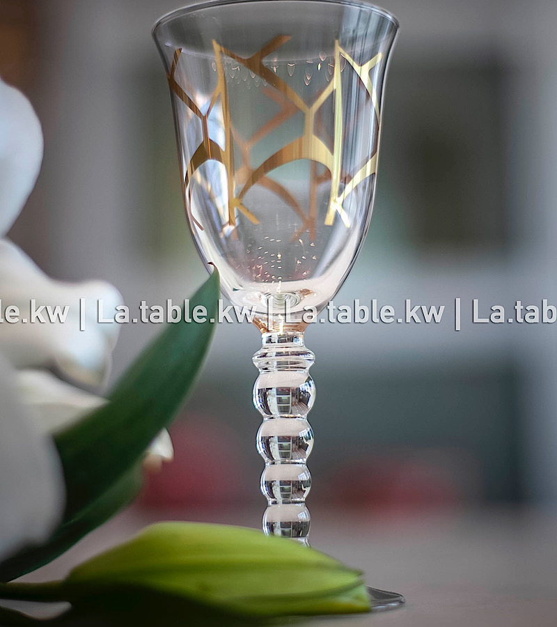 Gold Modern Cut Juice Glasses / مودرن آند كت كاسات  عصير - ذهبي