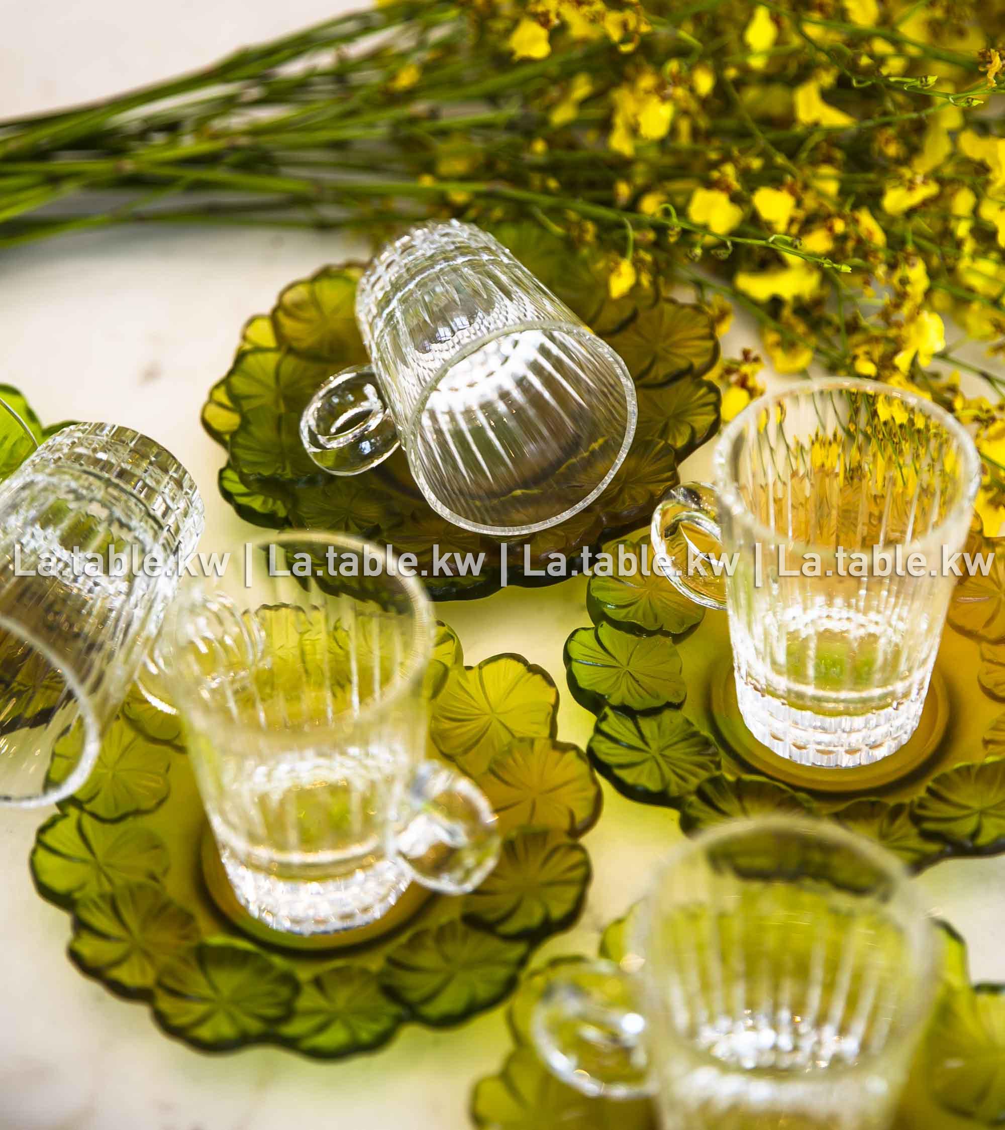 Multi Color Crystal Petals Tea Set / بتالس كريستال طقم شاي - متعدد الألوان
