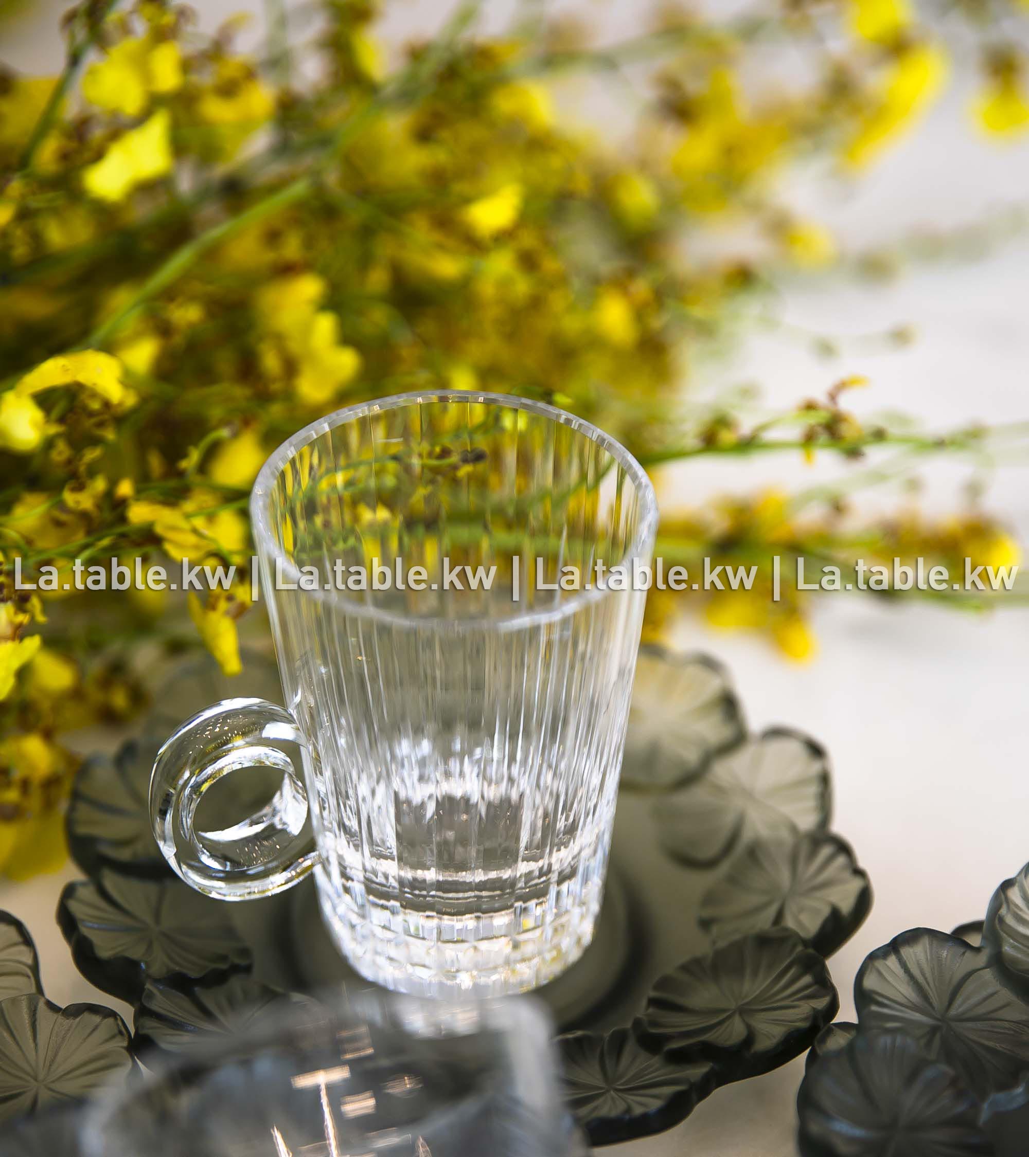 Gray Crystal Petals Tea Set / بتالس كريستال طقم شاي -رمادي
