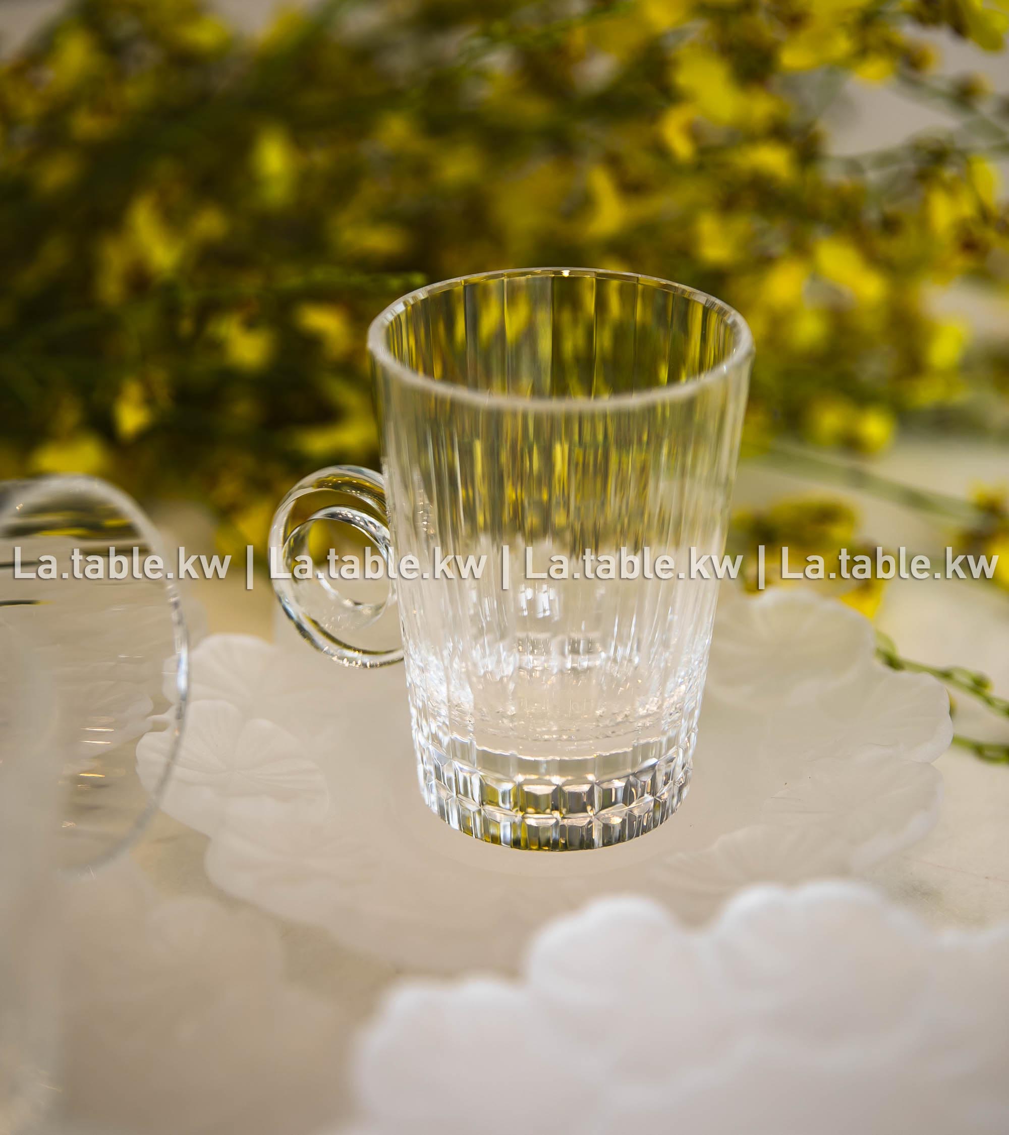 White Crystal Petals Tea Set /  بتالس كريستال طقم شاي - أبيض