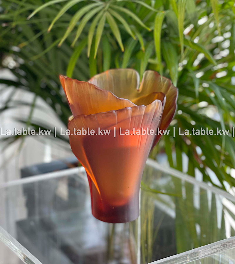 Dark Amber Tulip Crystal Mubkhar / توليب كريستال مبخر-عمبر غامق