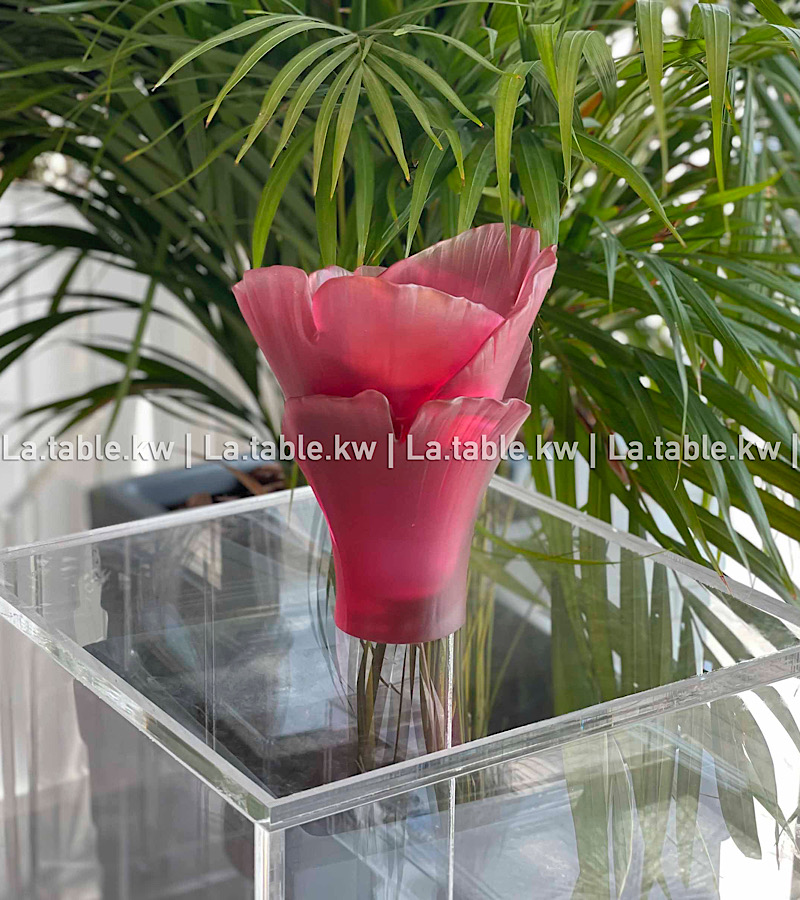Ruby Tulip Crystal Mubkhar / توليب مبخر كريستال بلون الياقوت الأحمر