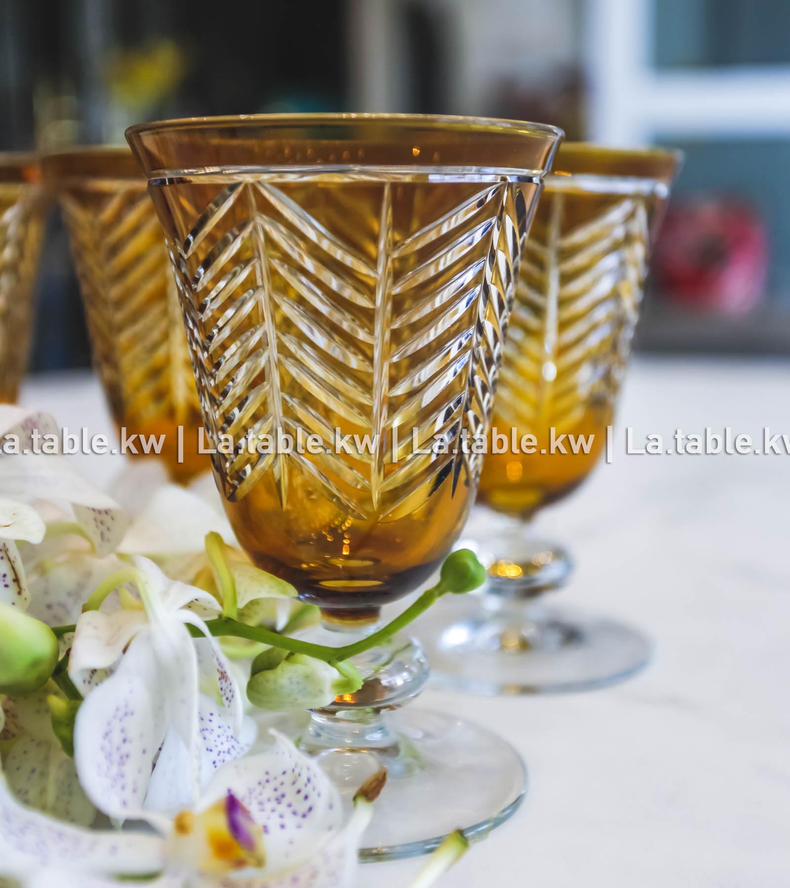 Amber Spider Juice Glasses  / سبايدر أكواب العصير باللون العنبر