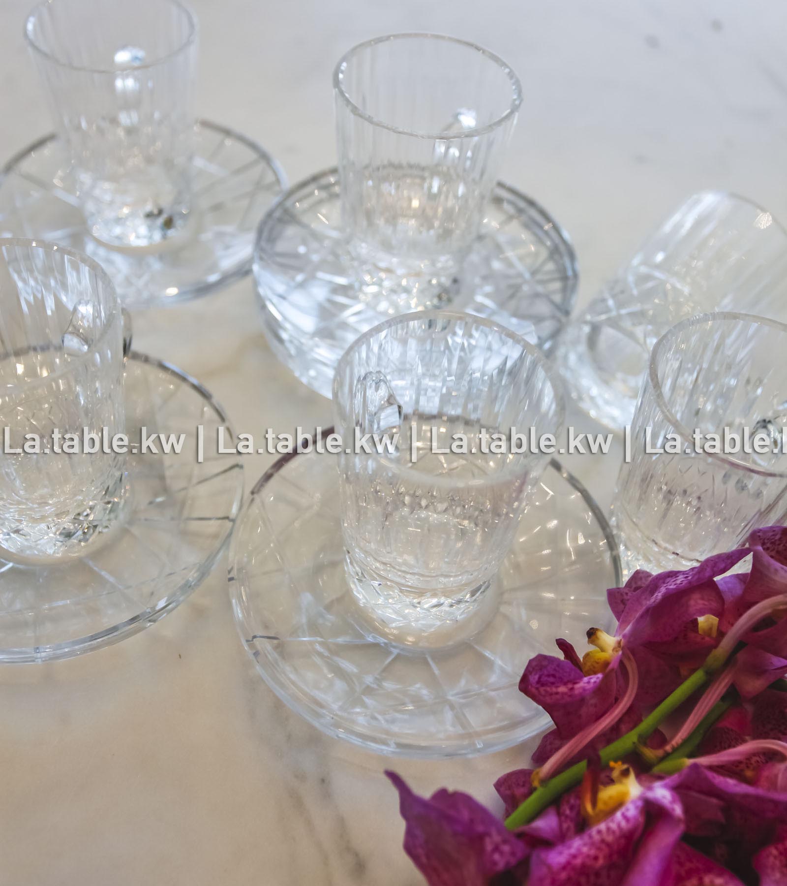 Transparent Crystal Clear Tea Set / طقم شاي شفاف من الكريستال
