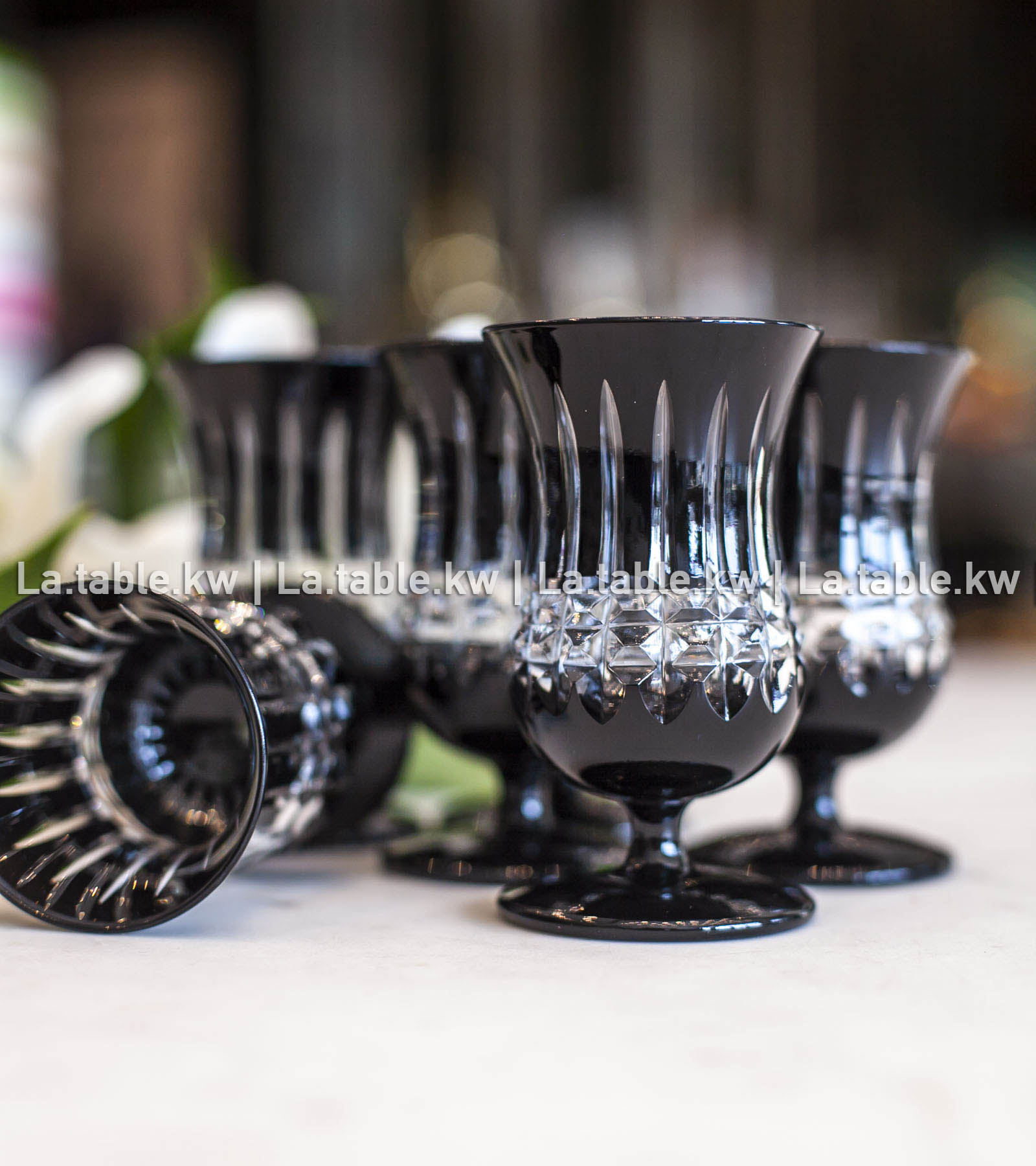 Black Allure Mini Juice Glasses / آلور أكواب عصير صغيرة - أسود
