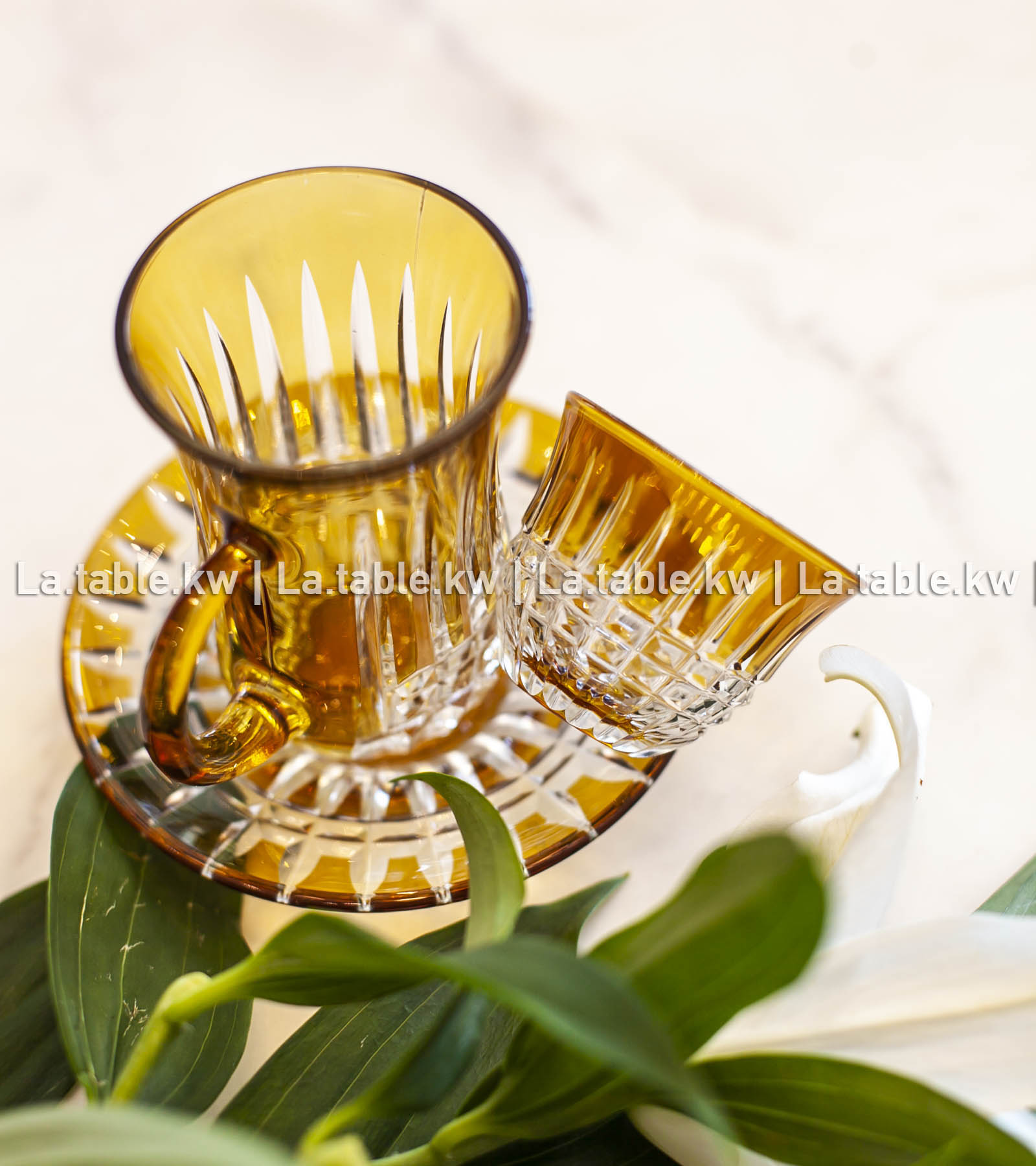 Amber Allure Tea & Coffee / آلور طقم شاي وقهوة -عمبر