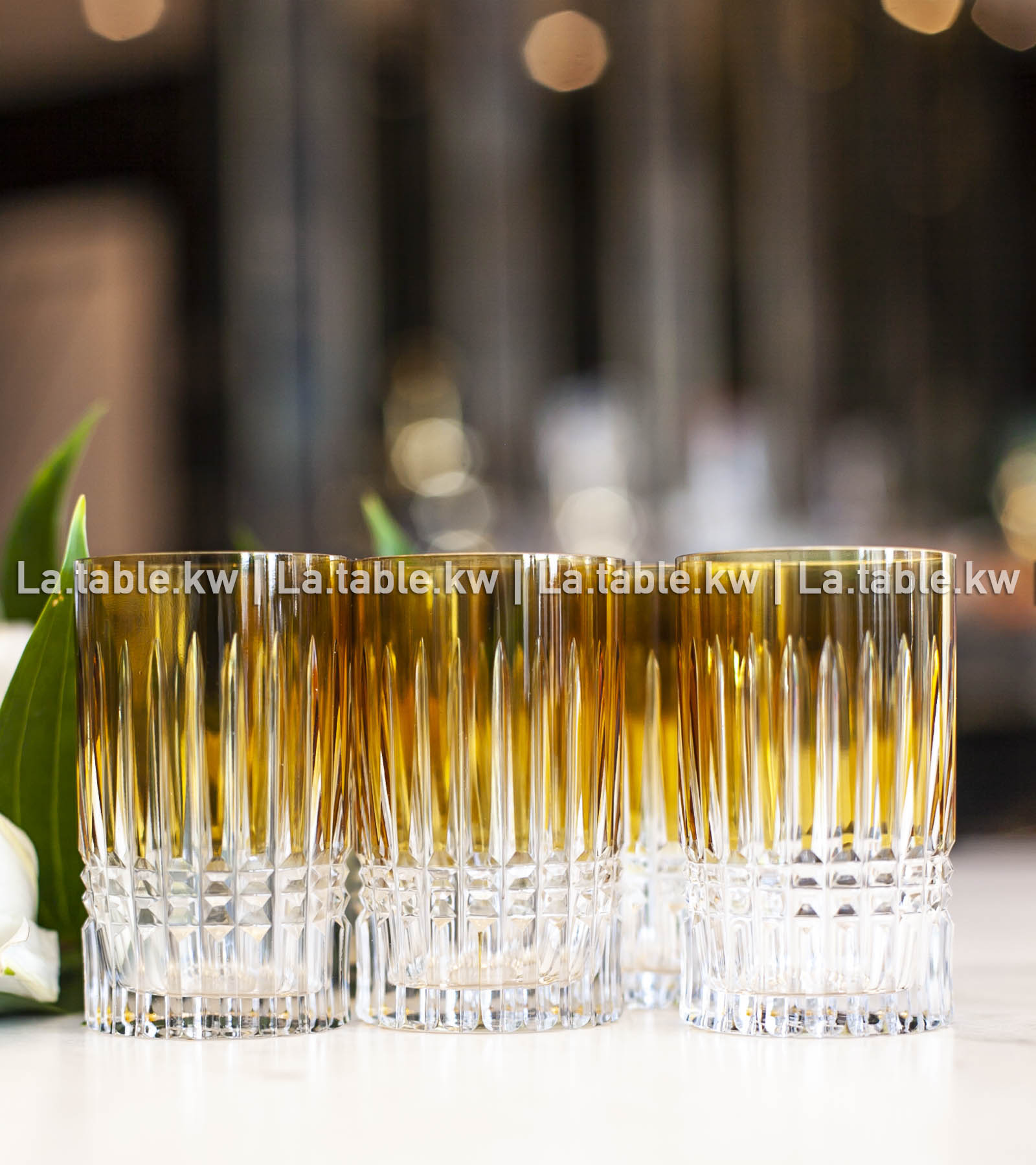 Amber Allure Mini Water Glasses / آلور أكواب المياه الصغيرة -عمبر