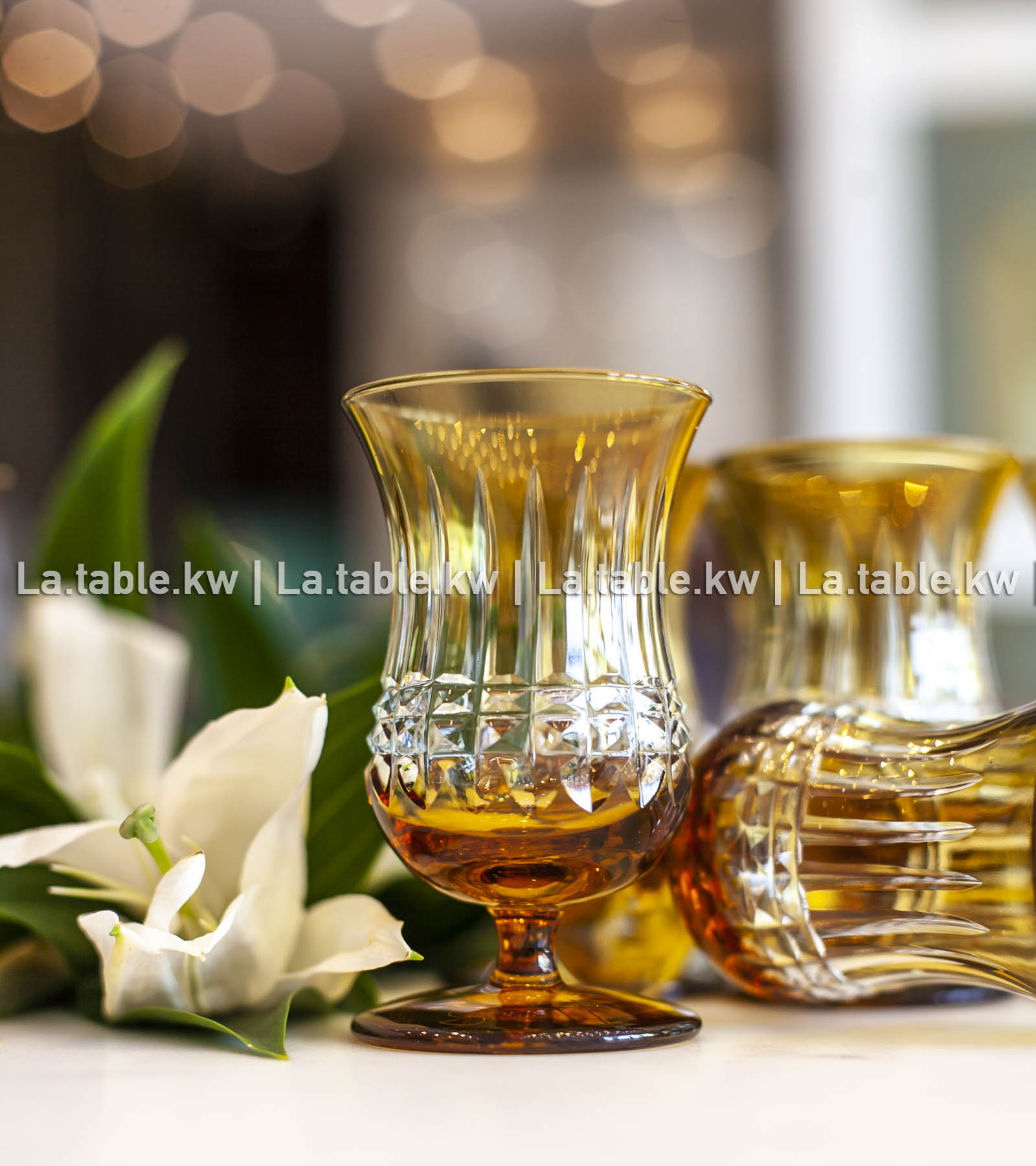 Amber Allure Mini Juice Glasses / آلور اكواب العصير الصغيره -عمبر