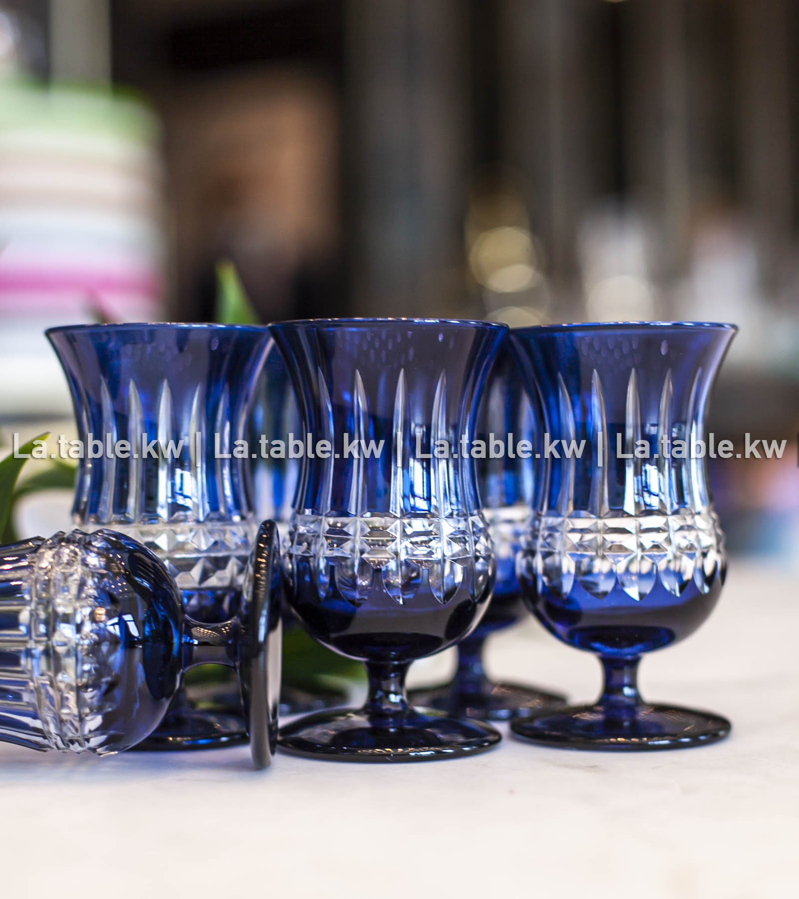 Navy Blue Allure Mini Juice Glasses  / آلور كاسات عصير صغيره -أزرق غامق