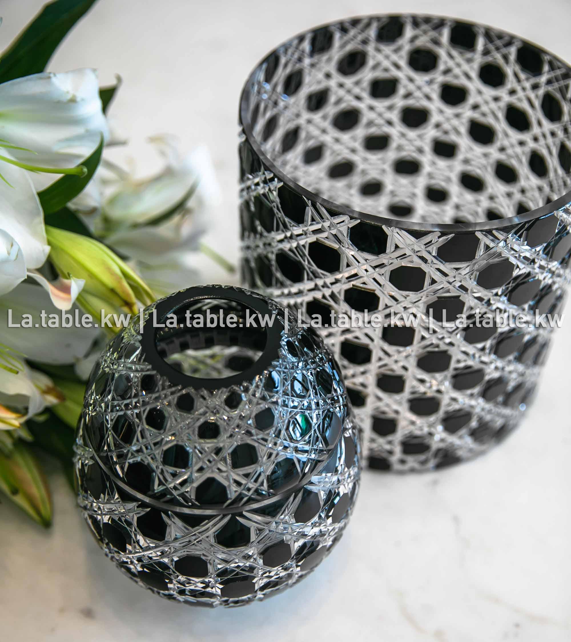 Black Q Collection Tissue and Trash Box Set
